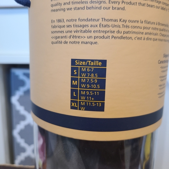 Pendleton Men's Jacquard Wool Knit Homestead Slide On Slipper Gift Tube NWOT - Picture 5 of 7